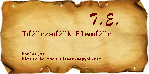 Törzsök Elemér névjegykártya